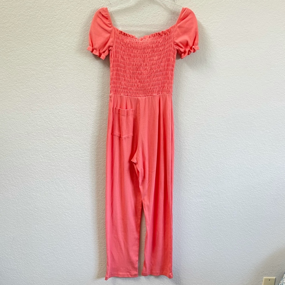 Lisa Says Gah Sophie Ribbed Jumpsuit Salmon - Picture 4 of 6